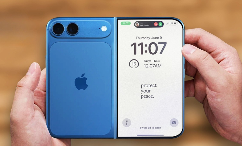 Apple foldable iPhone leaks showing book style folding design