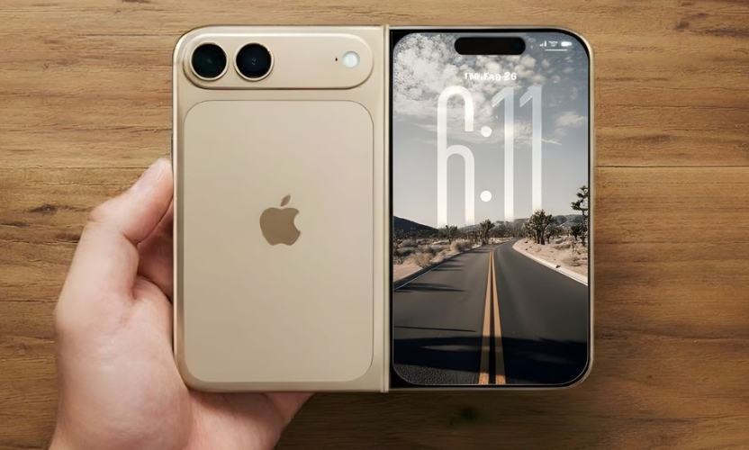 Apple foldable iPhone concept showing flexible display