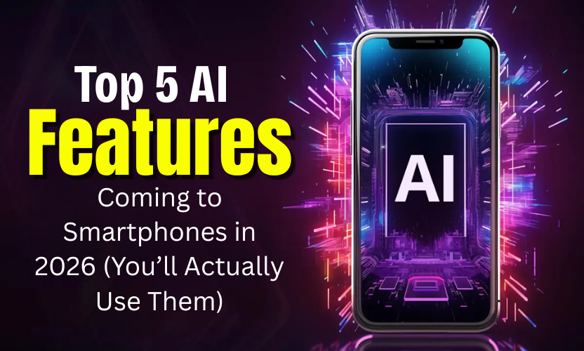 AI features in smartphones 2026 concept illustration