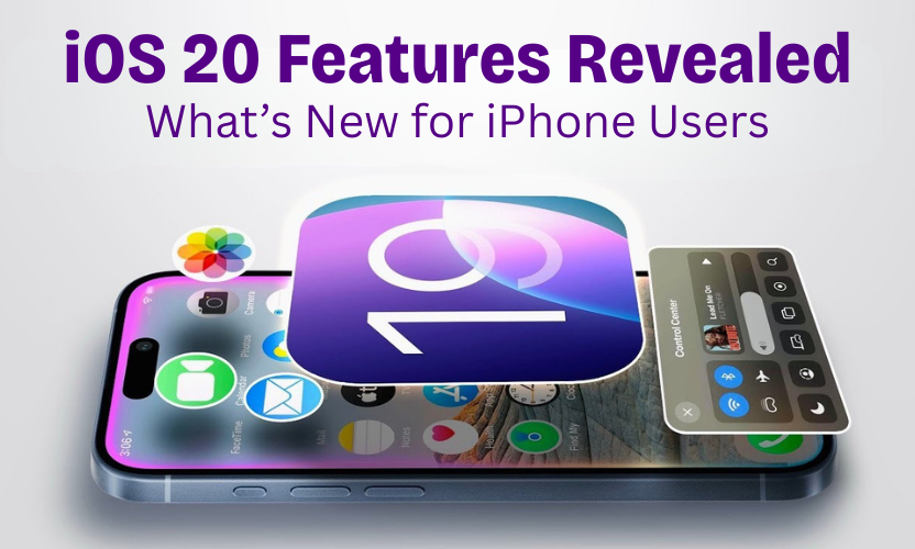iOS 20 new features on iPhone showing redesigned interface and AI tools