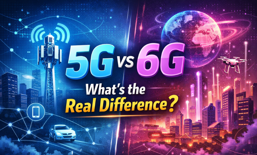 5G vs 6G comparison showing speed, latency and future wireless technology