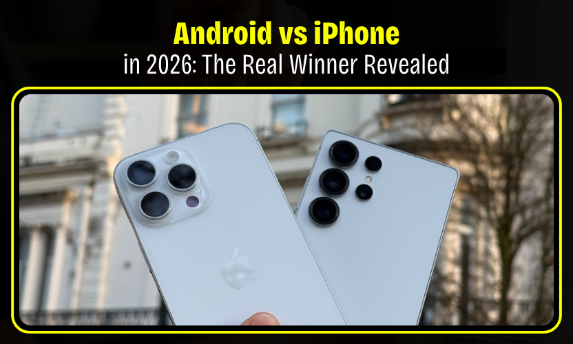 Android vs iPhone 2026 comparison showing latest smartphones