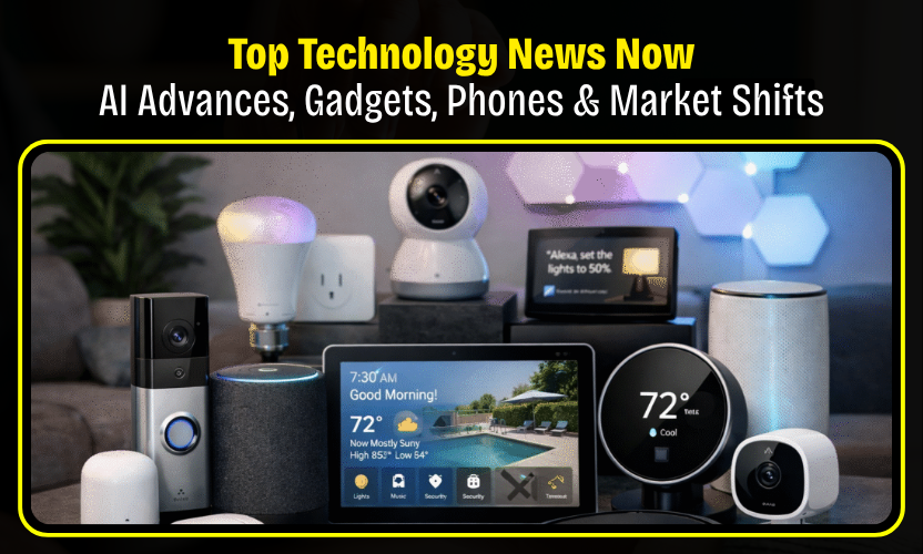 Top technology news showing AI, smartphones, and gadgets trends in 2026