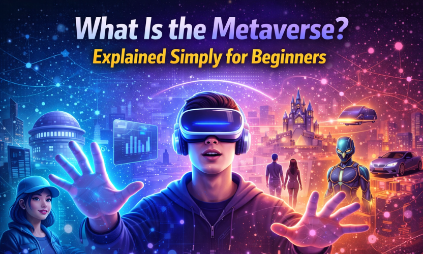 metaverse virtual world concept with avatars and digital environment