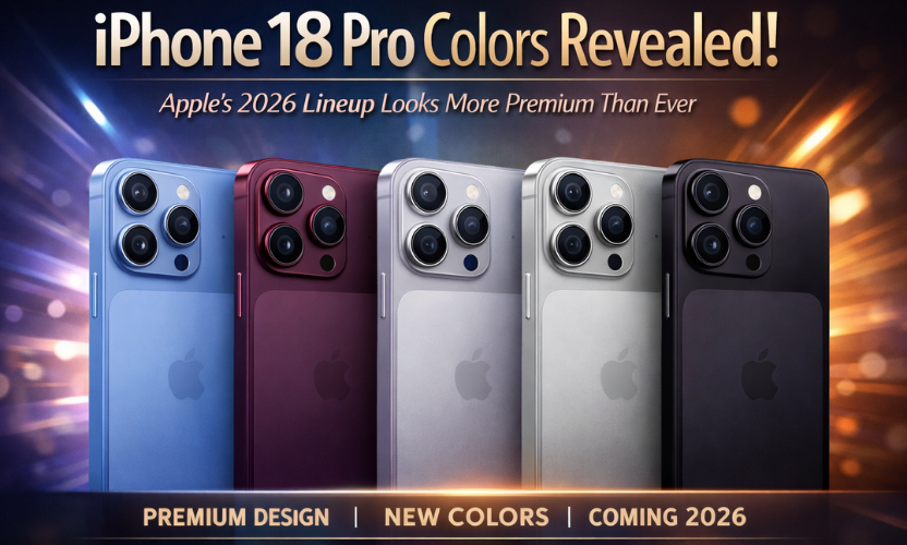 iPhone 18 Pro colors revealed showing new titanium blue, matte black and desert gold finishes for 2026