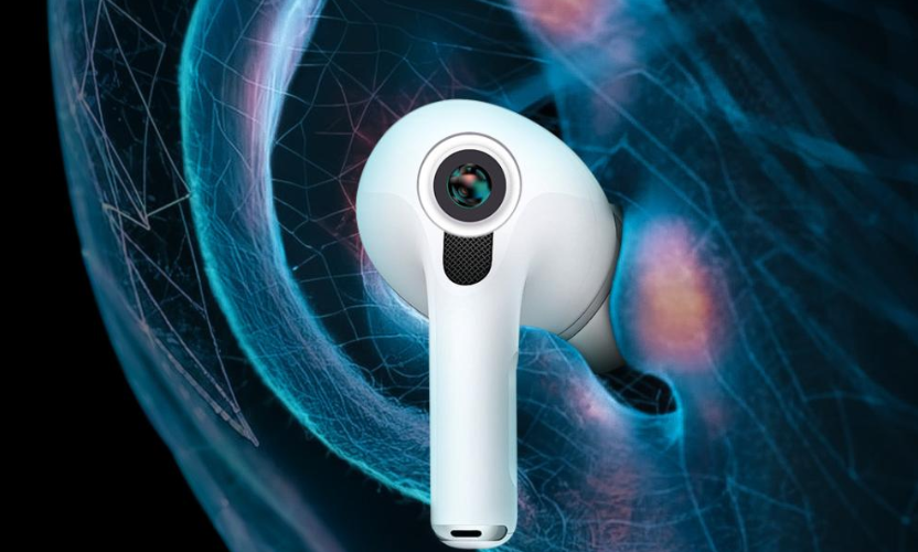 Apple AirPods Ultra design with built-in camera sensors