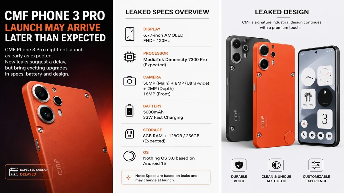  CMF Phone 3 Pro Launch Delay Rumoured With Bigger Battery and Snapdragon Chip
