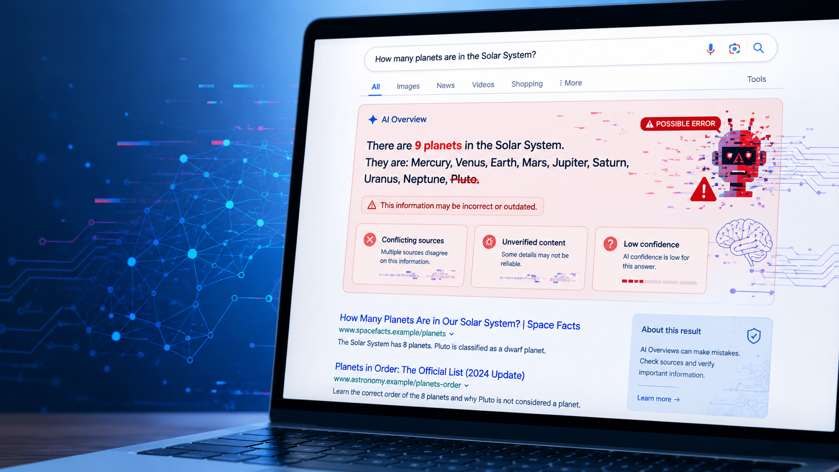 Google Search AI problem showing why AI results need better accuracy