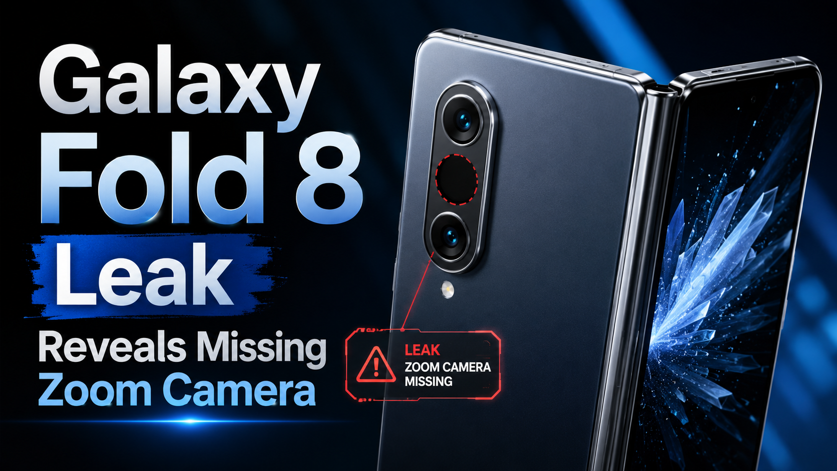Galaxy Fold 8 leak concept showing a wider foldable screen and missing zoom camera