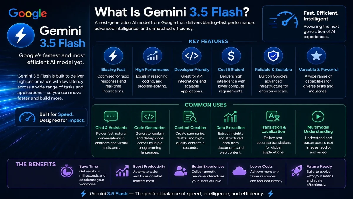 Google Gemini 3.5 Flash AI model for coding search and productivity