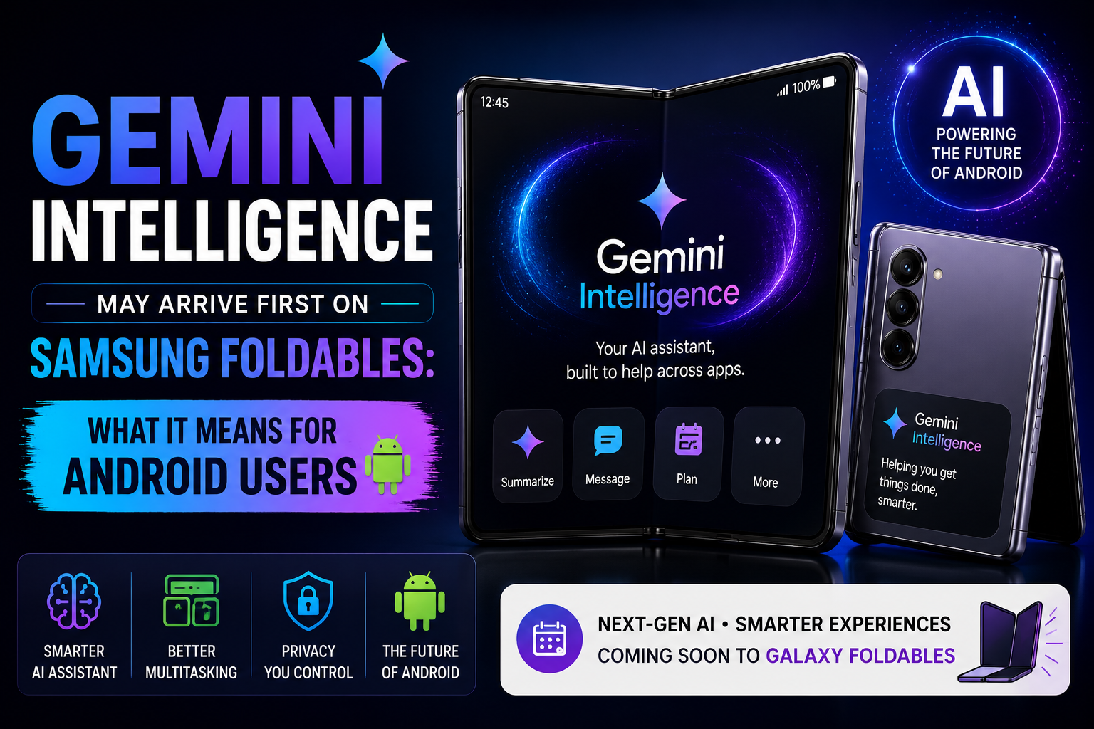 Gemini Intelligence on Samsung foldable phones for Android users
