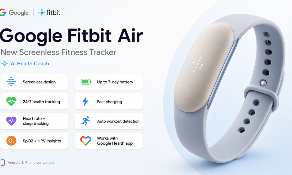 Google Fitbit Air Launched: New Screenless Fitness Tracker With AI Health Coach