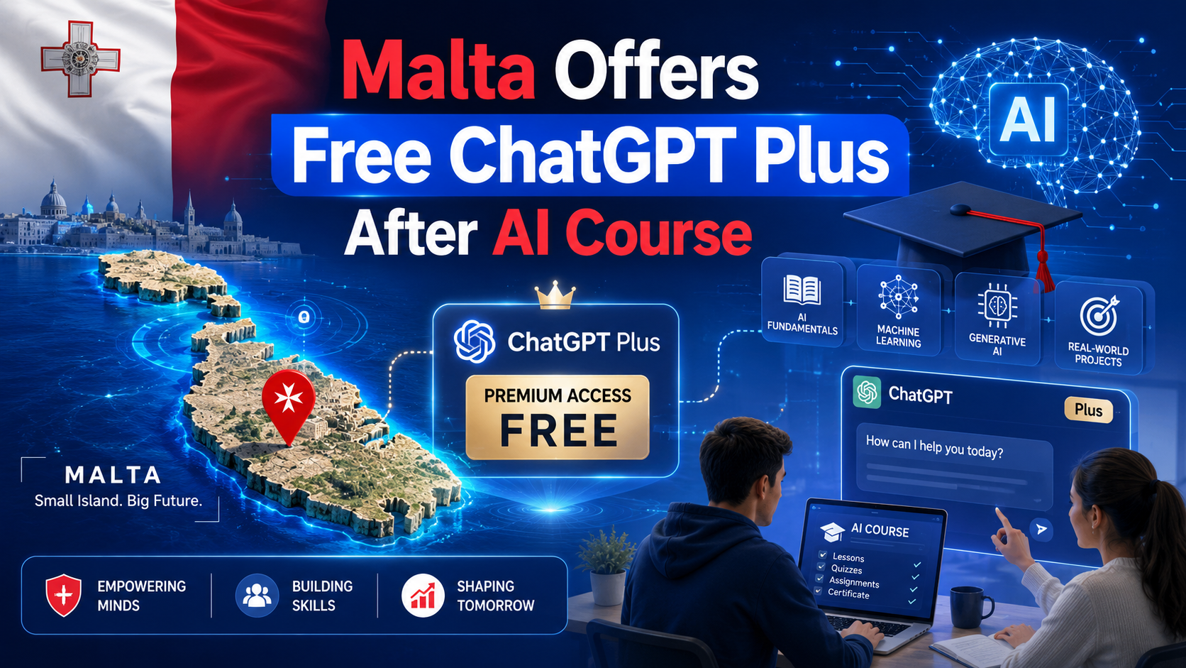 Malta AI literacy course and free ChatGPT Plus access for citizens