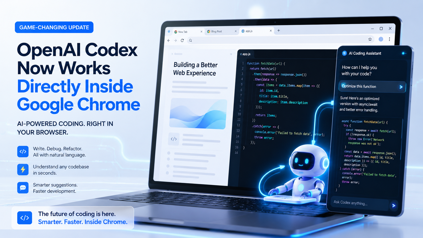 OpenAI Codex Google Chrome Extension featured image showing AI coding assistant inside a browser workflow