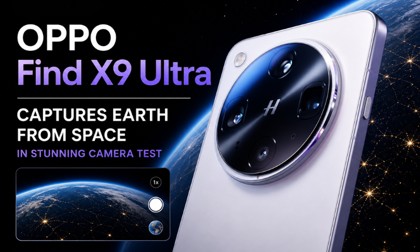 Oppo Find X9 Ultra capturing Earth from space