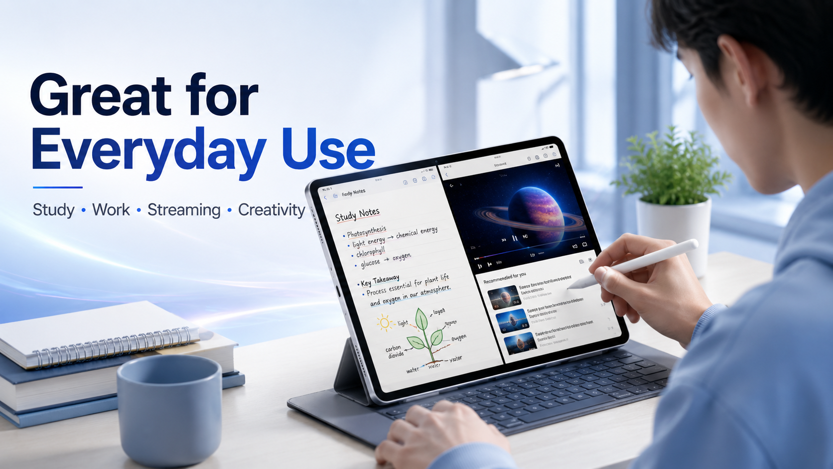 iPad Air with Apple Pencil for creative work and productivity