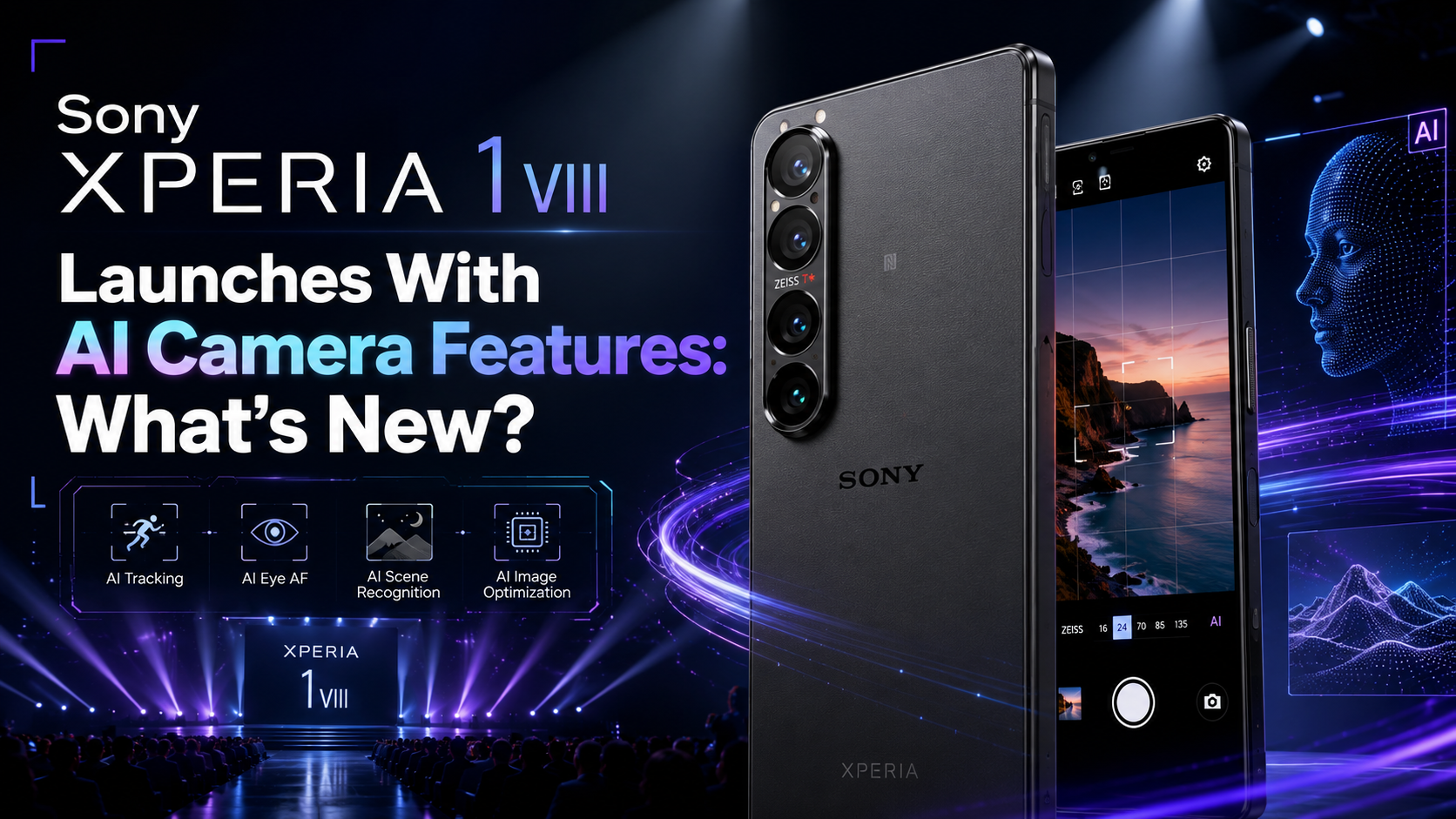 Sony Xperia 1 VIII AI camera features with premium flagship phone design