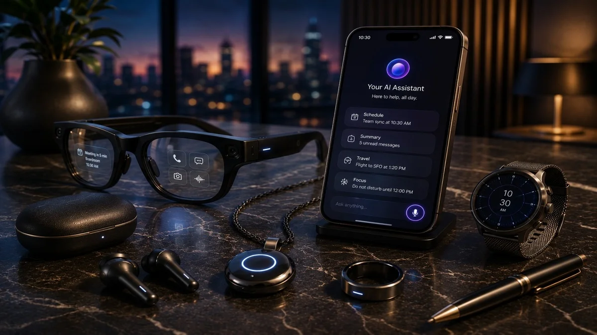 AI phone showing camera, search and security features
