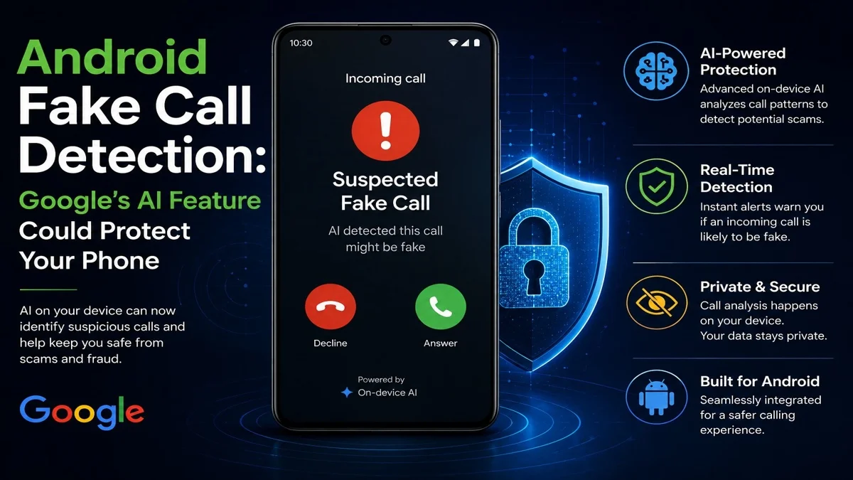 Google AI scam call protection feature shown on Android phone