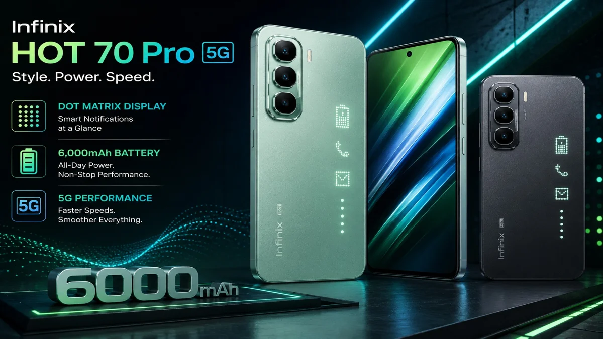  Infinix Hot 70 Pro 5G Launch: Dot Matrix Display and Big Battery Expected