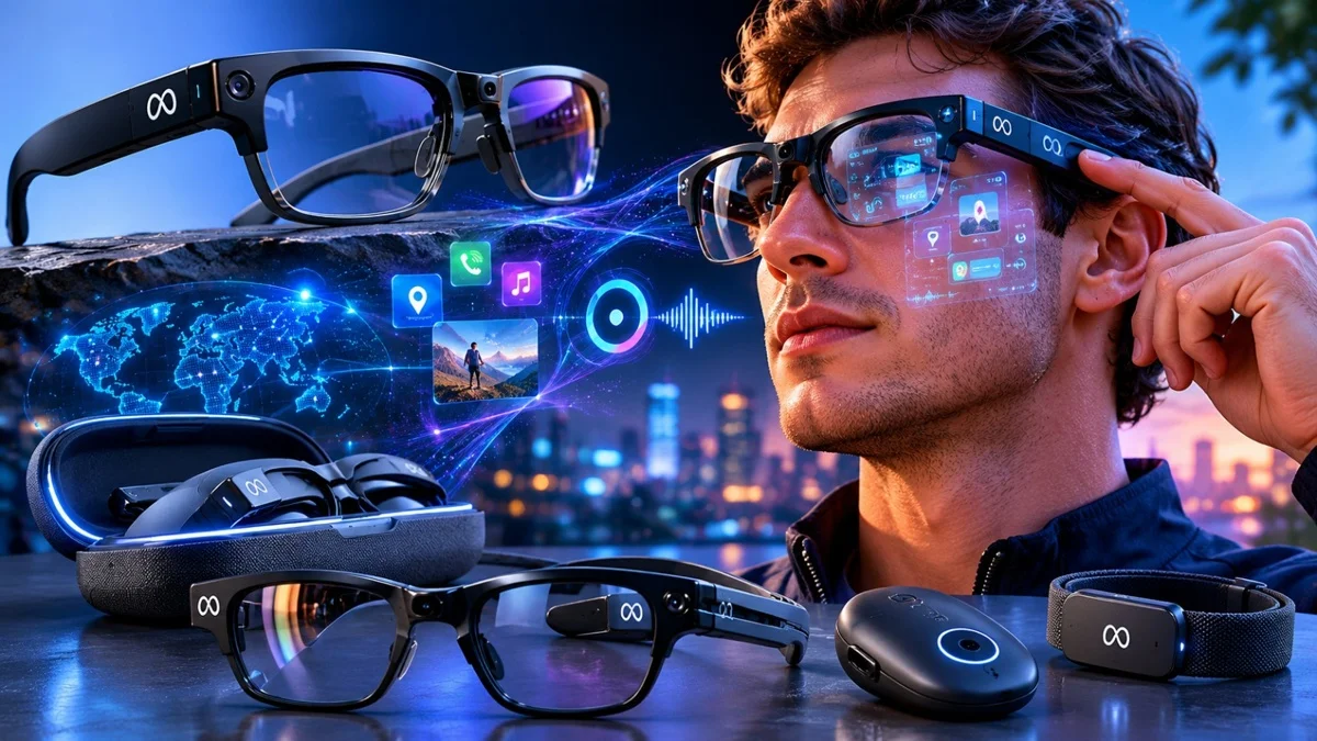 Meta AI wearable glasses and smart assistant concept