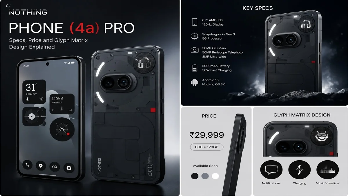  Nothing Phone 4a Pro: Specs, Price and Glyph Matrix Design Explained