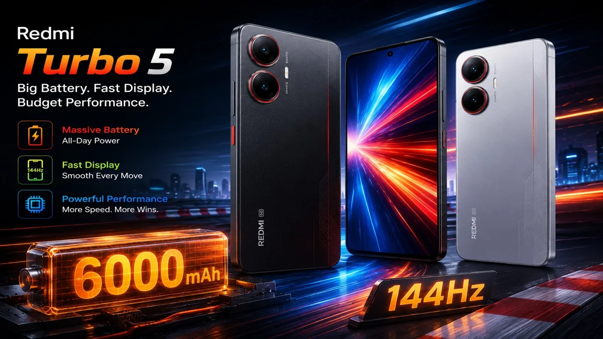  Redmi Turbo 5 Launch: Big Battery, Fast Display and Strong Performance