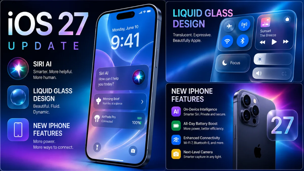 iOS 27 Liquid Glass design and new iPhone features
