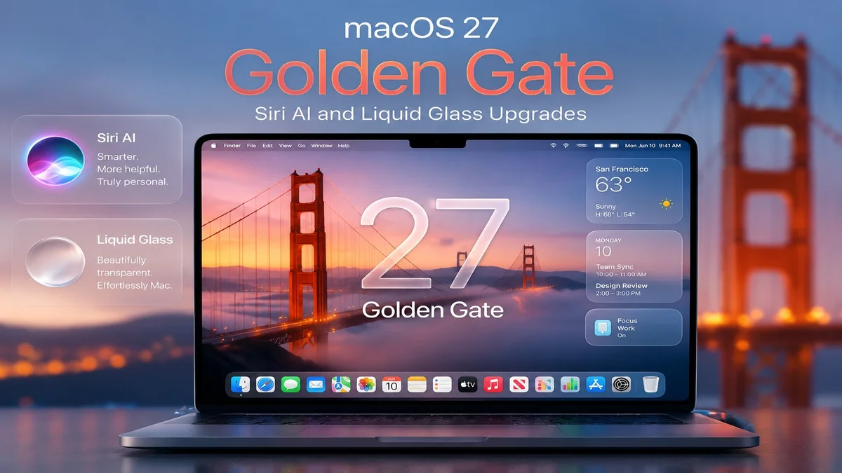 macOS 27 Golden Gate Announced With Siri AI and Liquid Glass Upgrades