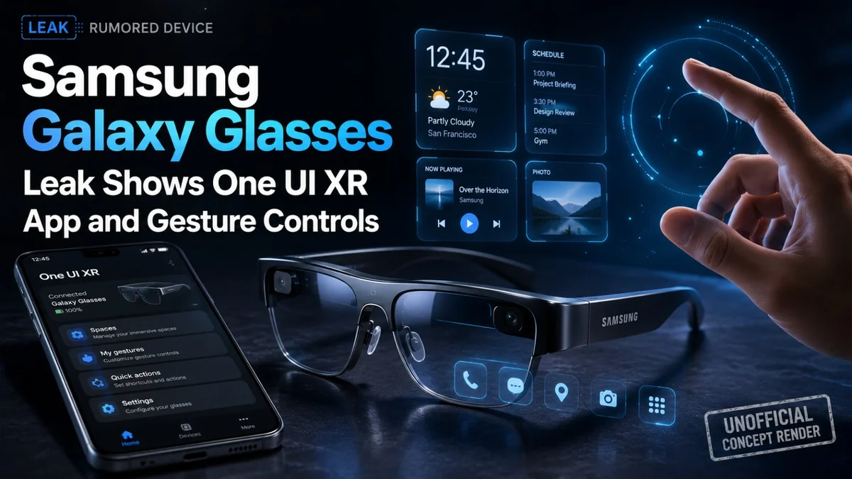  Samsung Galaxy Glasses Leak Shows One UI XR App and Gesture Controls